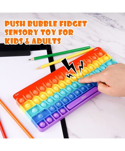 Silicone Keyboard Push Pop Fidget Sensory Toy Big Size Bubble 11"x4.3" Large New Curved Divider Typing Learning Squeeze Fidge...