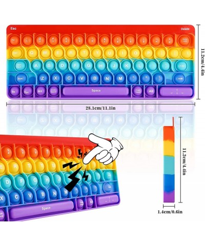 Silicone Keyboard Push Pop Fidget Sensory Toy Big Size Bubble 11"x4.3" Large New Curved Divider Typing Learning Squeeze Fidge...