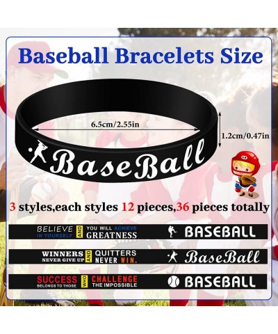 36 Pcs Baseball Motivational Silicone Wristband Baseball Bracelets Baseball Party Favors Baseball Gifts Sports Prizes Birthda...