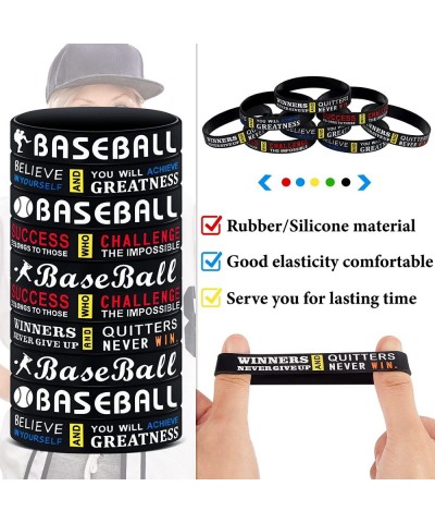 36 Pcs Baseball Motivational Silicone Wristband Baseball Bracelets Baseball Party Favors Baseball Gifts Sports Prizes Birthda...