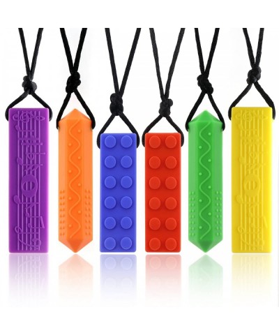 Sensory Oral Motor Chew Tool Sensory Chew Necklaces(6 Pack) for with ADHD Autism Biting Needs Oral Motor Chewy Silicone chewl...