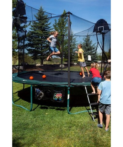 Wide 2-Step Heavy Duty Trampoline Ladder | Unique Safety-Latch Design | No Slip Extra-Wide Steps | Cooler to Touch Silver Sur...