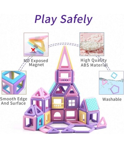 Magnetic Blocks 124 Pcs Mini Castle Building Tiles STEM Educational Construction Toys for Kids Age 4 5 6 7 8 9 Years Old Girl...