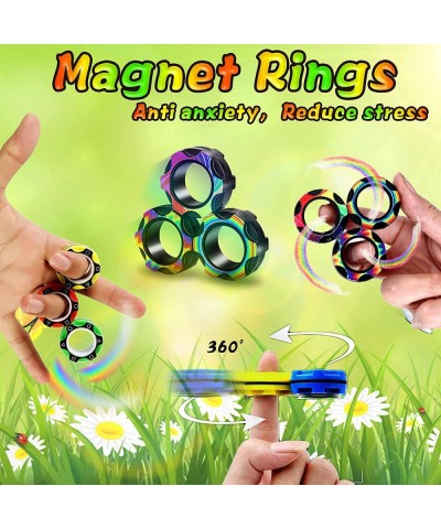 Magnetic Rings Fidget Toys Finger Fidget Spinner Magnet Ring Toys for Adults Figets Sensory Toys ADHD Relief Stress Party Fav...