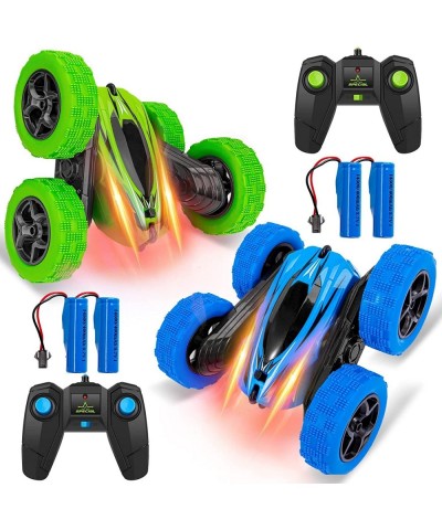 2PACK RC Stunt Car Remote Control Car for Kids 2.4Ghz High Speed Rock Crawler Vehicle 360 Rotating 4WD Off Road Double Sided ...