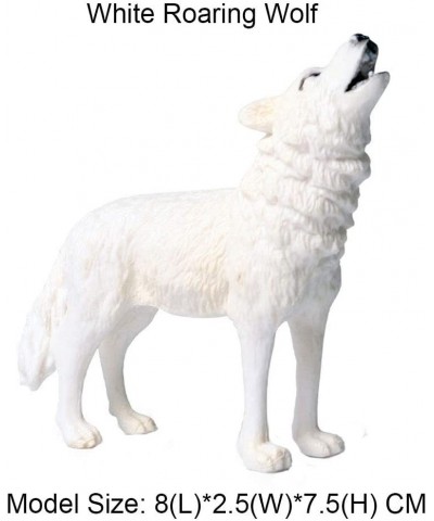 Animal Figures Realistic Roaring Wolf Plastic Early Educational Toys Cupcake Topper Party Gift for Kids 3+ Year Old(White) $1...