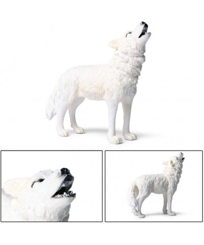 Animal Figures Realistic Roaring Wolf Plastic Early Educational Toys Cupcake Topper Party Gift for Kids 3+ Year Old(White) $1...