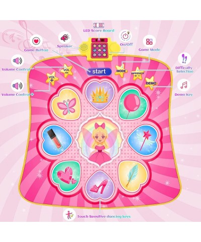 Dance Mat Kids Toys for Girls Age 4-8 Music Dance Game Princess Dance Pad with LED Lights 8 Challenge Levels 8 Demo Songs Chr...