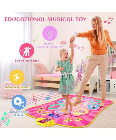 Dance Mat Kids Toys for Girls Age 4-8 Music Dance Game Princess Dance Pad with LED Lights 8 Challenge Levels 8 Demo Songs Chr...