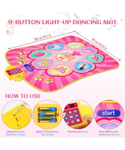 Dance Mat Kids Toys for Girls Age 4-8 Music Dance Game Princess Dance Pad with LED Lights 8 Challenge Levels 8 Demo Songs Chr...