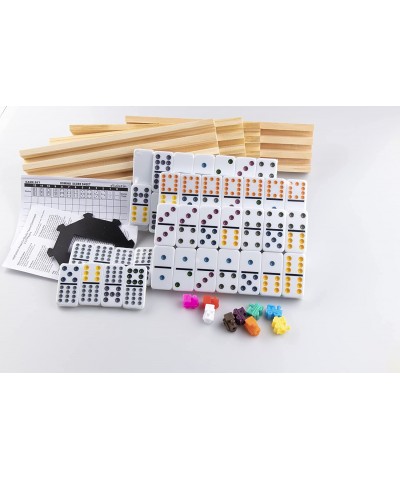 Domino Set for Adults Domino Double 12 Set for Classic Board Games Mexican Train Dominoes Domino Set with 4 Wooden Racks Doub...