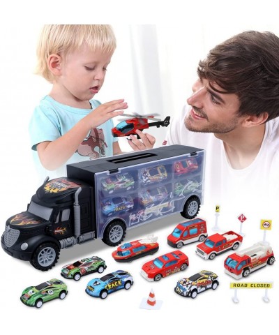 Toddler Toys for 3-5 Year Old Boys Cars Truck Toys Transport Carrier Set Die-cast Vehicles Includes 12 Mini Toy Cars for Age ...