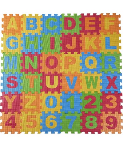 Kids Foam Play Mat (36-Piece Set) 6.25 x 6.25 Inches Interlocking Alphabet and Numbers Floor Puzzle Colorful EVA Tiles Girls ...