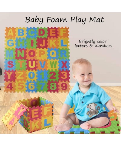 Kids Foam Play Mat (36-Piece Set) 6.25 x 6.25 Inches Interlocking Alphabet and Numbers Floor Puzzle Colorful EVA Tiles Girls ...