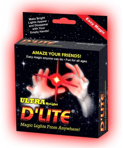 D'lites Regular Red Lightup Magic - Thumbs Set / 2 Original Amazing Ultra Bright Light - Closeup & Stage Magic Tricks - Easy ...