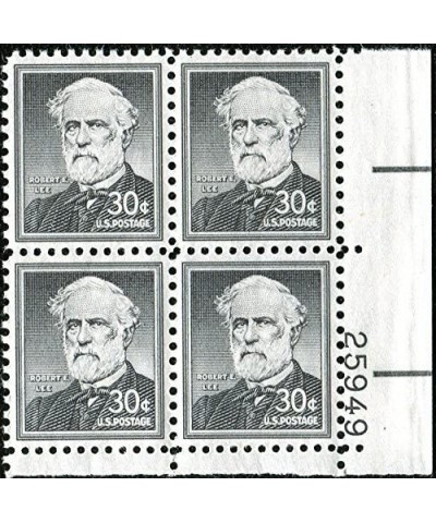 General Robert E Lee - Confederate Army 1049 Plate Block of 4 x 30¢ US Postage Stamps $17.37 Collectibles Display & Storage