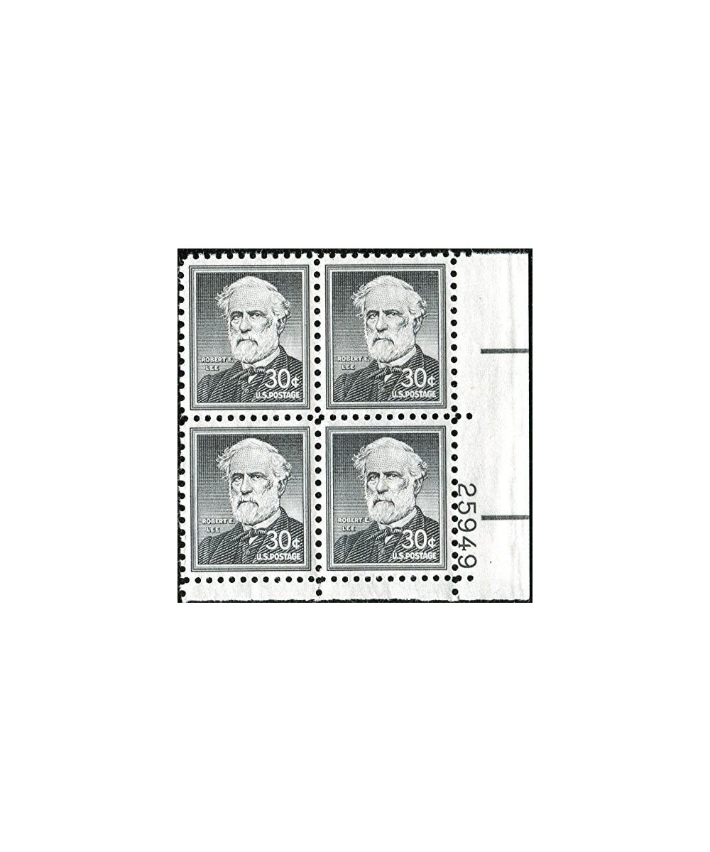 General Robert E Lee - Confederate Army 1049 Plate Block of 4 x 30¢ US Postage Stamps $17.37 Collectibles Display & Storage