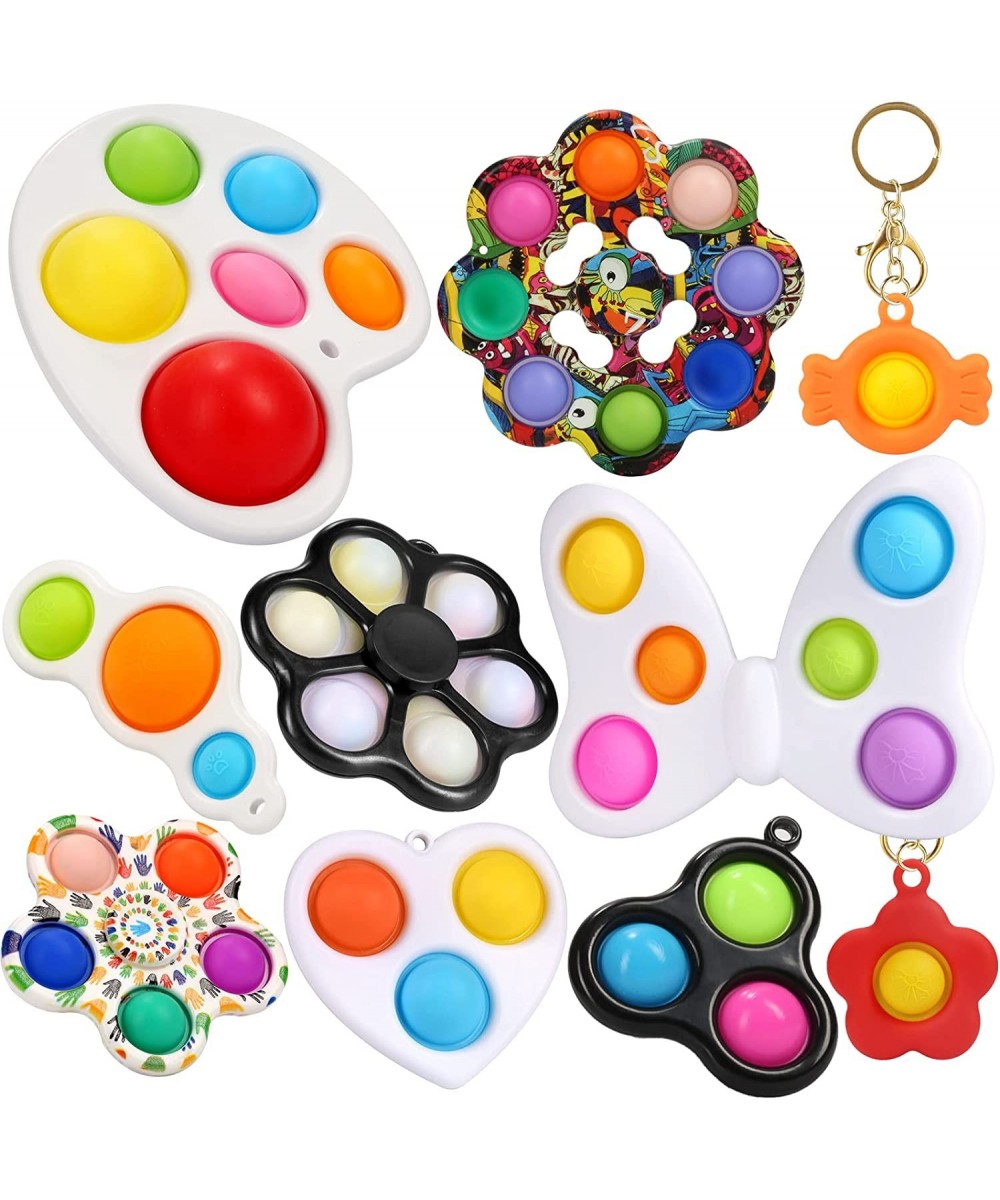 Baby Pop Dimple Fidget Toy Dimple Digits Sensory Toys 10 Pack Fidget Dimple Toys Butterfly Keychain for Baby Girls Kids Toddl...