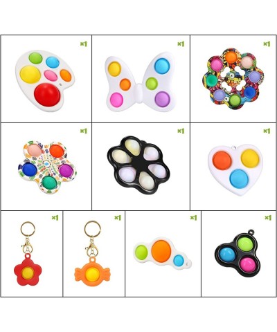 Baby Pop Dimple Fidget Toy Dimple Digits Sensory Toys 10 Pack Fidget Dimple Toys Butterfly Keychain for Baby Girls Kids Toddl...