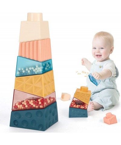 Stacking Blocks 6Pcs Baby Blocks Stacking Toys for Toddlers Early Educational Learning Montessori Toys for Babies Toddler Blo...