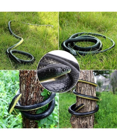 Rubber Snake 130cm Long Realistic Soft Flexible Rubber Snake Garden Props Funny Joke Prank Toy as Great Gift for Your Friends...