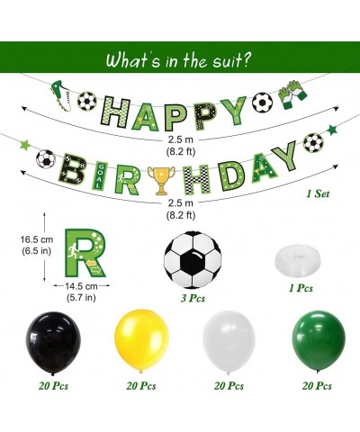 180pcs Soccer Party Decorations Sports Theme Party Supplies Set - Balloon Arch Garland Cake Toppers Latex Balloon Happy Birth...