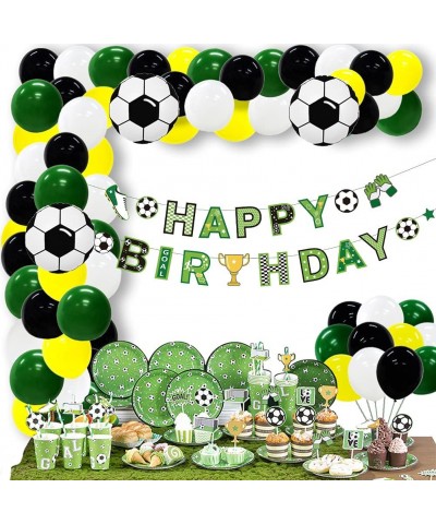 180pcs Soccer Party Decorations Sports Theme Party Supplies Set - Balloon Arch Garland Cake Toppers Latex Balloon Happy Birth...