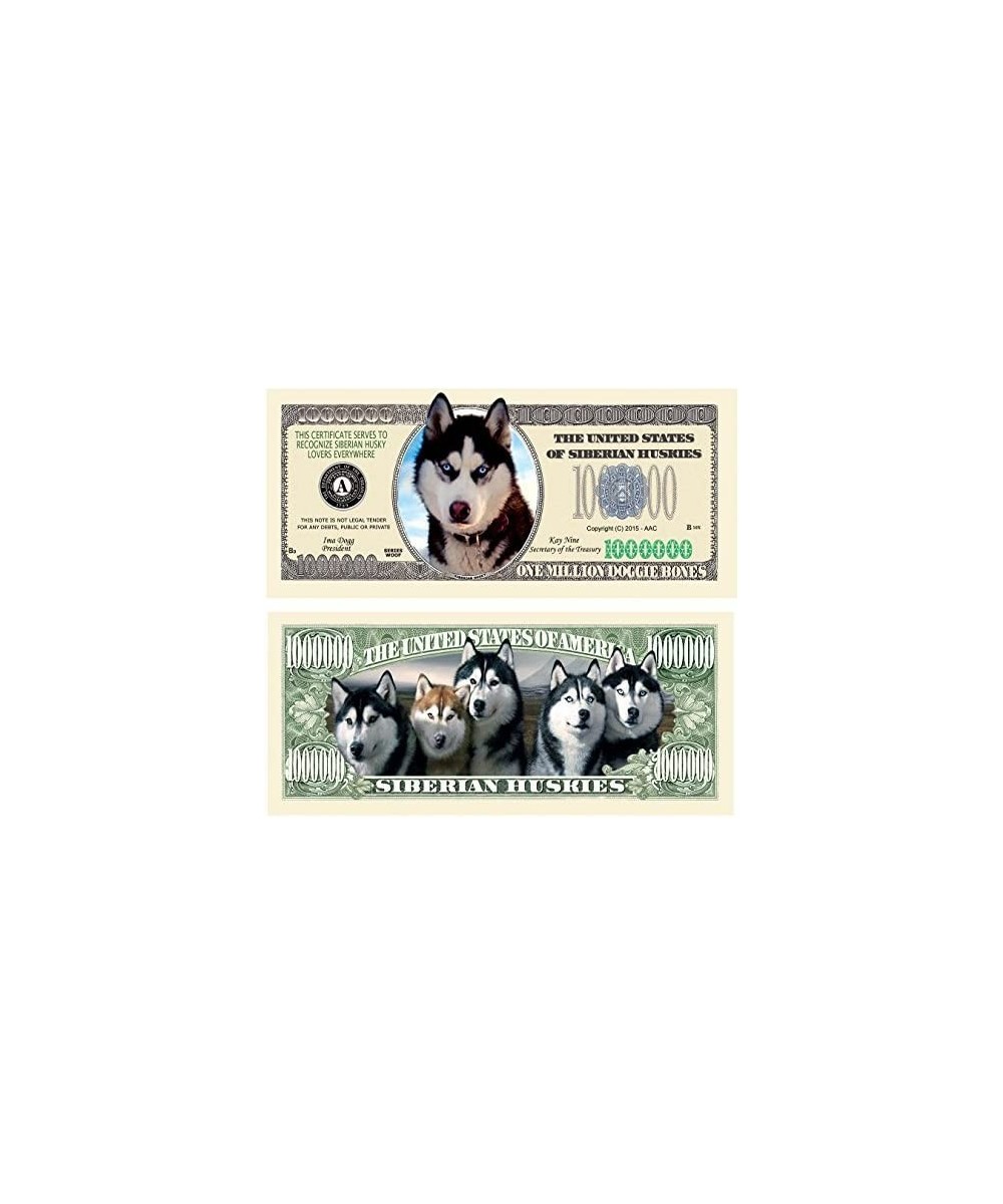 Set of 10 - Siberian Husky Dog Million Dollar Bill $17.19 Gags & Practical Joke Toys