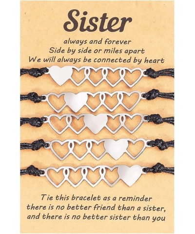 2/3/4/5/6 Friendship Bracelets Matching Heart Sister Bracelet Best Friends Bracelets for Teen Girls $26.60 Kids' Dress-Up Acc...