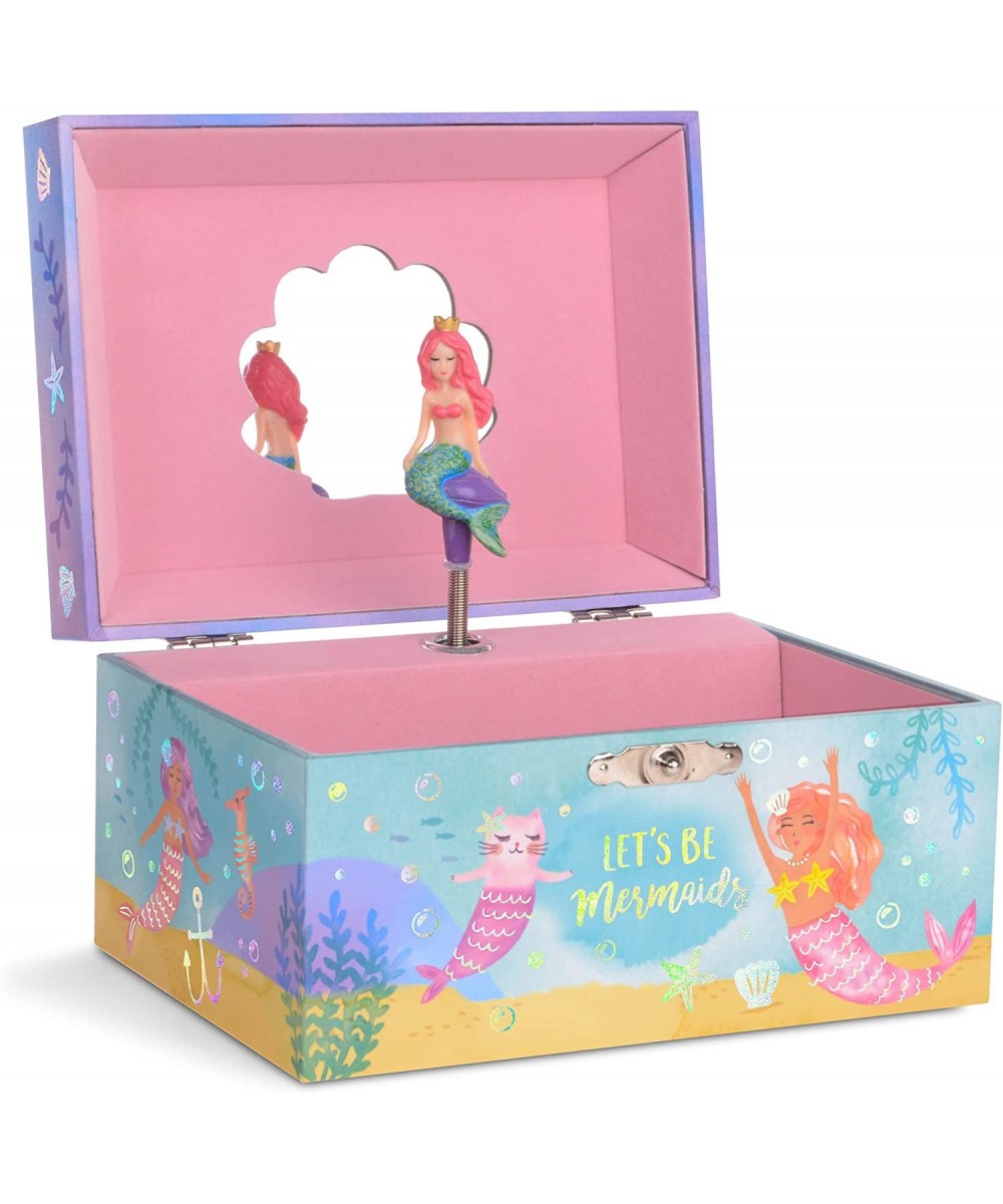 Girl's Musical Rainbow Mermaid Jewelry Box Gold Foil Design Over the Waves Tune - Musical Jewelry Box $40.15 Children's Jewel...