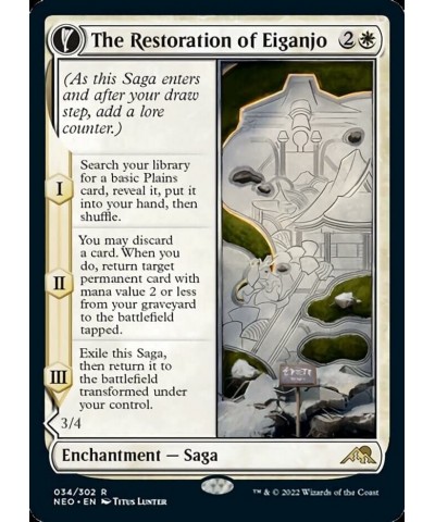 Magic: the Gathering - The Restoration of Eiganjo // Architect of Restoration (034) - Kamigawa: Neon Dynasty $10.90 Trading C...