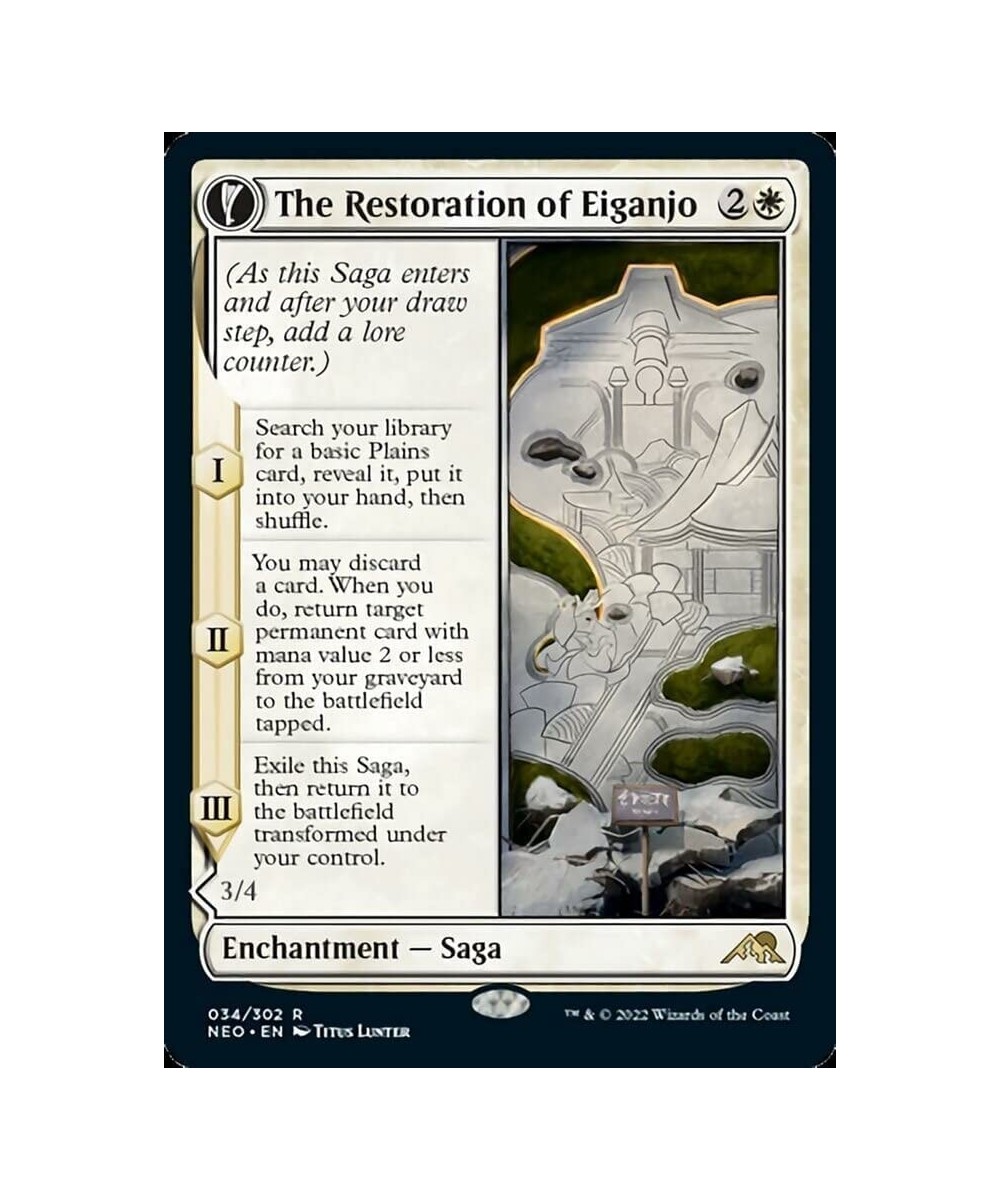 Magic: the Gathering - The Restoration of Eiganjo // Architect of Restoration (034) - Kamigawa: Neon Dynasty $10.90 Trading C...