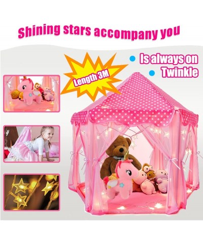 Little World 18" Baby Doll House Camping Tent Accessories Set Pink Princess Castle Portable Playhouse with Unicorn Doll Star ...