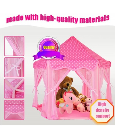 Little World 18" Baby Doll House Camping Tent Accessories Set Pink Princess Castle Portable Playhouse with Unicorn Doll Star ...