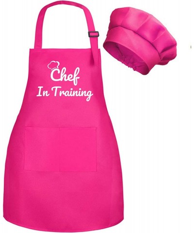 Kids Apron and Chef Hat Set Chef in Training Funny Child Apron with 2 Pockets Children Adjustable for Boys Girl $18.26 Toy Ki...