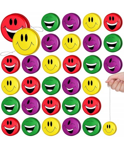 32 Packs Bulk Smile Face Yo Yos Metal Rainbow Yo Yo Toys in Assorted Designs Yo Yo Party Favors Holiday Goodie Bag Stuffers f...