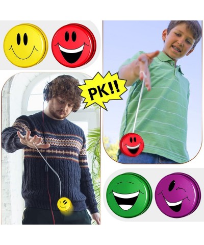 32 Packs Bulk Smile Face Yo Yos Metal Rainbow Yo Yo Toys in Assorted Designs Yo Yo Party Favors Holiday Goodie Bag Stuffers f...