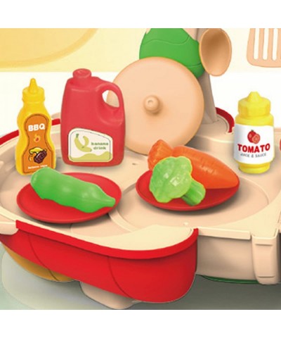 Pretend Play Series Kitchen Playset Little Chef Role Playing Cooking Toy Set Cookware Utensils Pots and Pans Foods Accessorie...