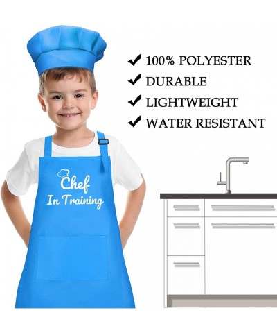 Kids Apron and Chef Hat Set Chef in Training Funny Child Apron with 2 Pockets Children Adjustable for Boys Girl $18.26 Toy Ki...