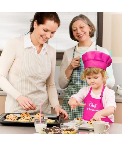 Kids Apron and Chef Hat Set Chef in Training Funny Child Apron with 2 Pockets Children Adjustable for Boys Girl $18.26 Toy Ki...