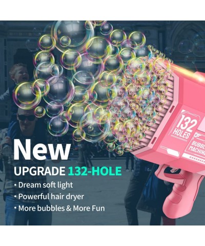 Bubble Gun for Kids with Bubble Solution 132 Hole Bubble Machine with Rich Bubbles Automatic Bubble Maker for Parties Wedding...