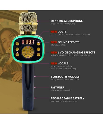 Carpool Karaoke The Mic 2.0 2021 Version Wireless Bluetooth Karaoke Microphone with Voice Changing Effects and Duet Options G...