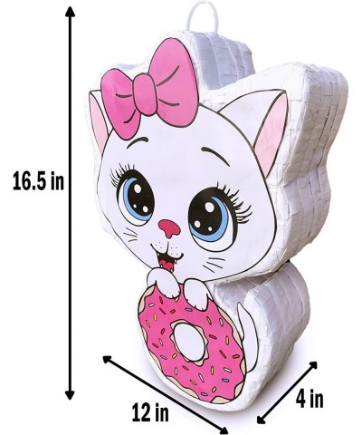 Cat Donut Pinata (16.5 x 12 x 4 inches) Perfect for Birthday Parties Kids Carnivals Cat Birthday Party Kitty Party Supplies K...