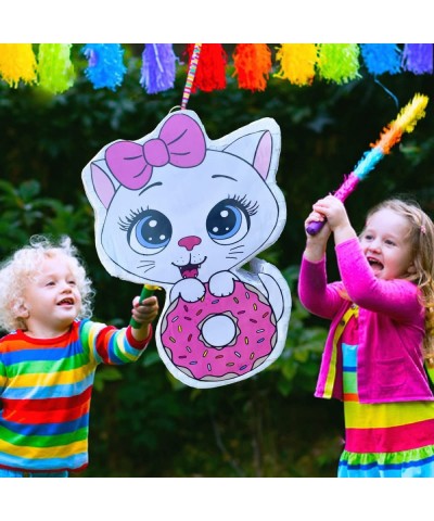 Cat Donut Pinata (16.5 x 12 x 4 inches) Perfect for Birthday Parties Kids Carnivals Cat Birthday Party Kitty Party Supplies K...