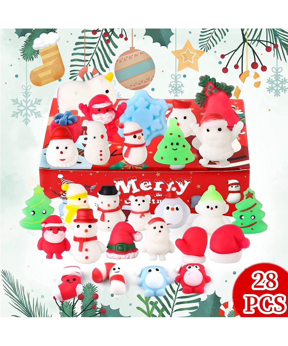 28Pcs Christmas Squishies Squishy Toys Christmas Mochi Squishy Toy Bulk for Party Favors Kawaii Squishy for Christmas Stockin...