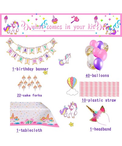 Unicorn Party Supplies Decorations Gifts for Girls Set- Serve 10 Guests Unicorn Birthday Theme Packs Includes Flatwares Backd...