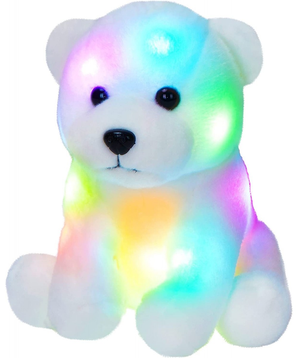 Light up Stuffed Polar Bear LED Animals with Colorful Night Lights Glow in Dark Plush Wildlife Toys Birthday for Toddler Kids...