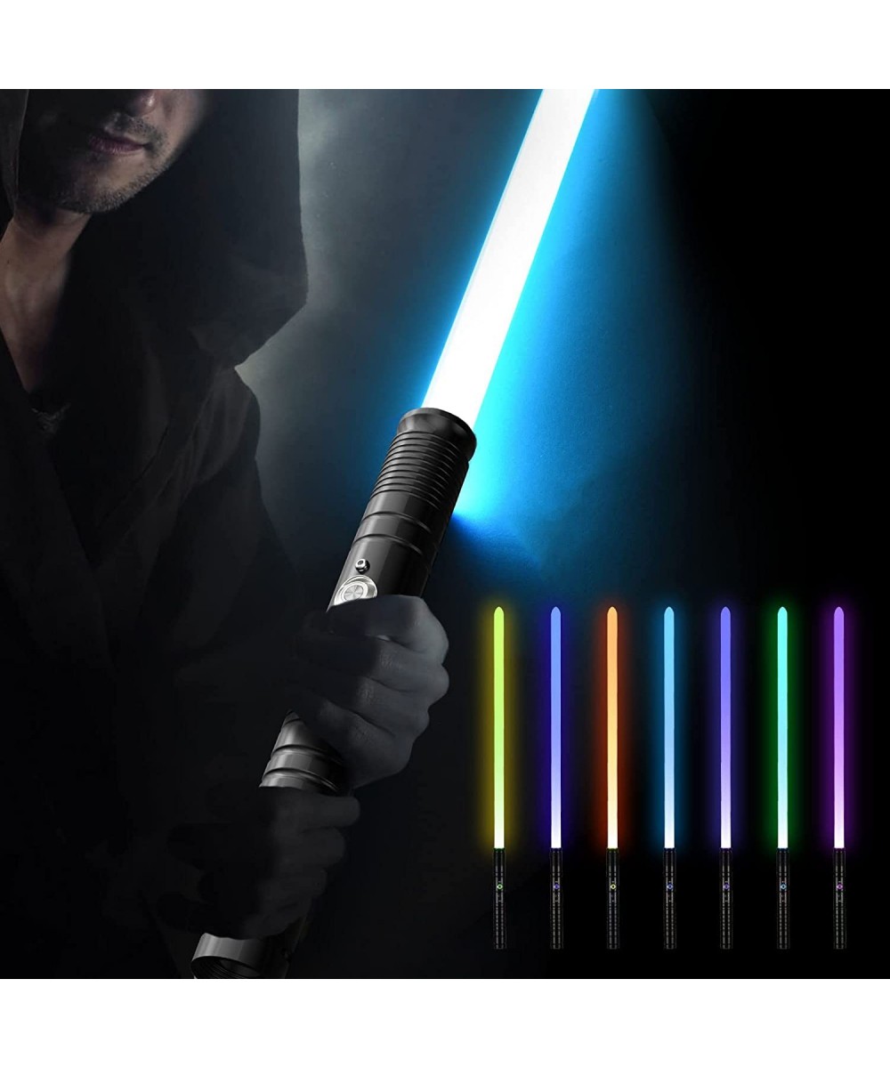 FX Lightsaber RGB 7 Colors Metal Hilt Light Saber Smooth Swing USB Rechargeable Light Sword with Sounds Effect for Kids Chris...