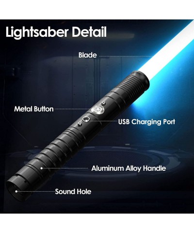 FX Lightsaber RGB 7 Colors Metal Hilt Light Saber Smooth Swing USB Rechargeable Light Sword with Sounds Effect for Kids Chris...