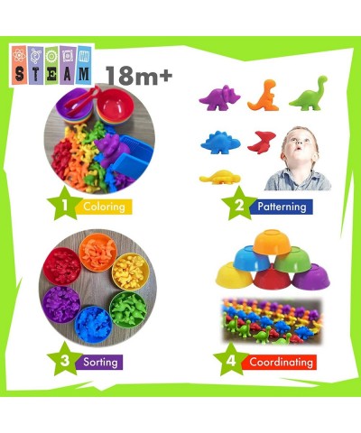 Counting Dinosaurs Matching Game with Sorting Cups Color Classification and Sensory Training Educational Learning Toys Set Gi...